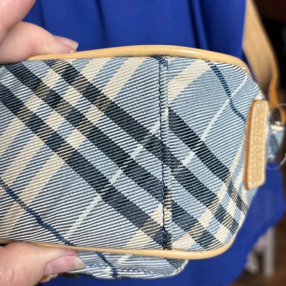 AUTHENTIC BURBERRY Plaid Crossbody Bag in Blue and Tan - Picture 8 of 8